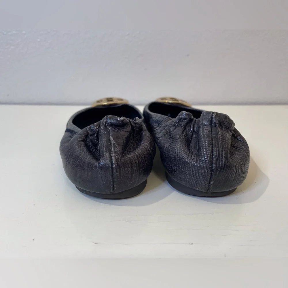 Tory‎ Burch Women’s Python Leather Reva Flats Shoes Size 6